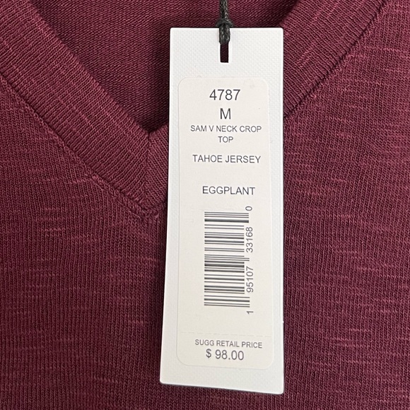 Michael Stars Sam V Neck Top in Eggplant | Women’s M - Picture 5 of 5